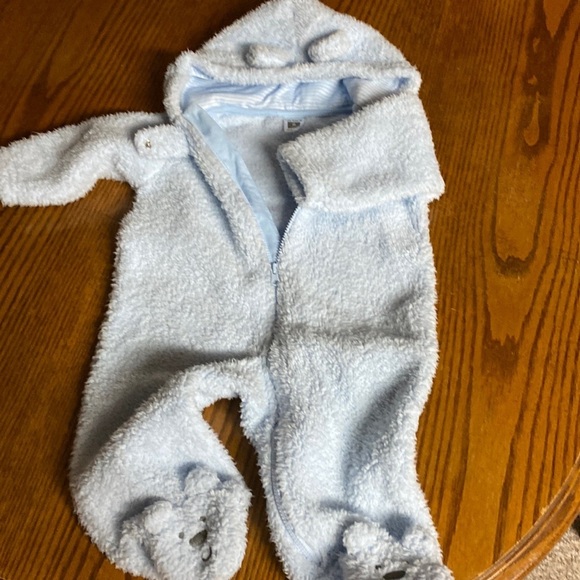 Carter's Light Blue Fuzzy Baby Jacket snowsuit - Picture 1 of 5